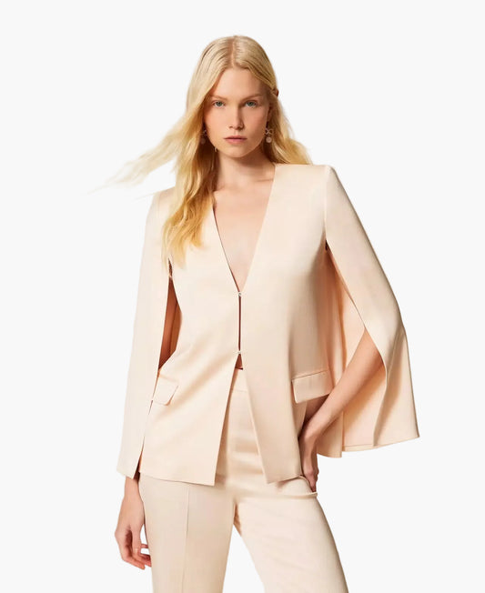 TWINSET GIACCA A MANTELLA IN RASO