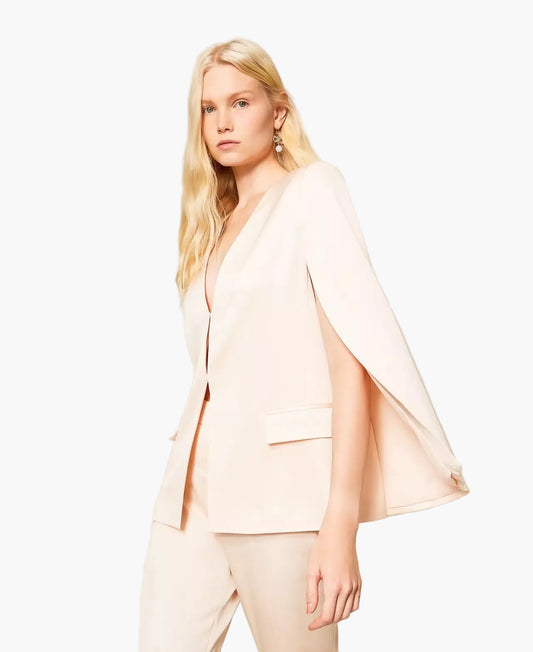 TWINSET GIACCA A MANTELLA IN RASO