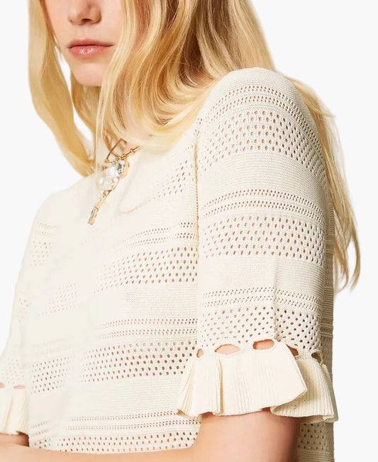 TWINSET MAGLIA CON VOLANT