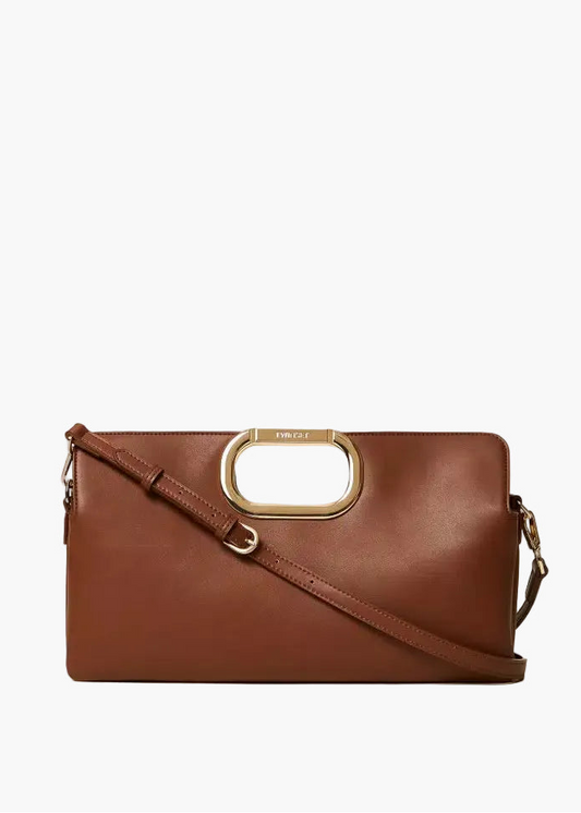 TWINSET BORSA CLUTCH LILA CON MANICO LOGATO