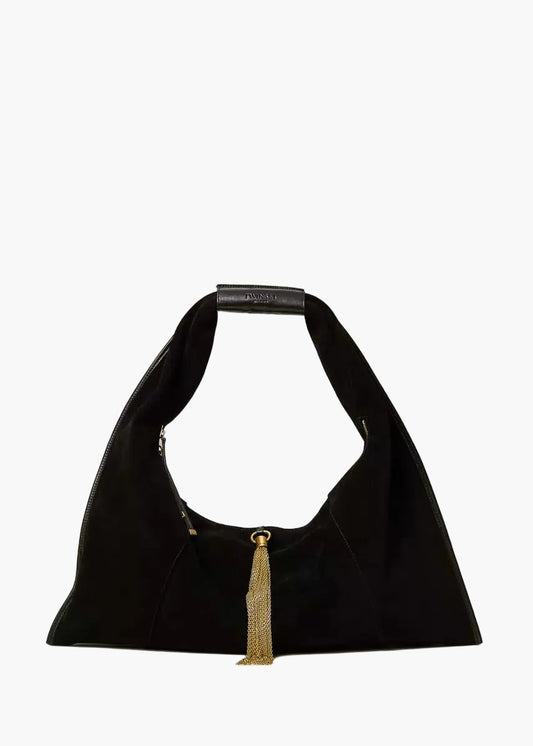 TWINSET BORSA HOBO A TRAPEZIO IN SUEDE CON NAPPA