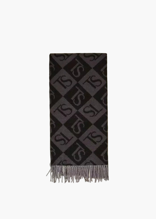 TWINSET STOLA JACQUARD A ROMBI CON LOGO