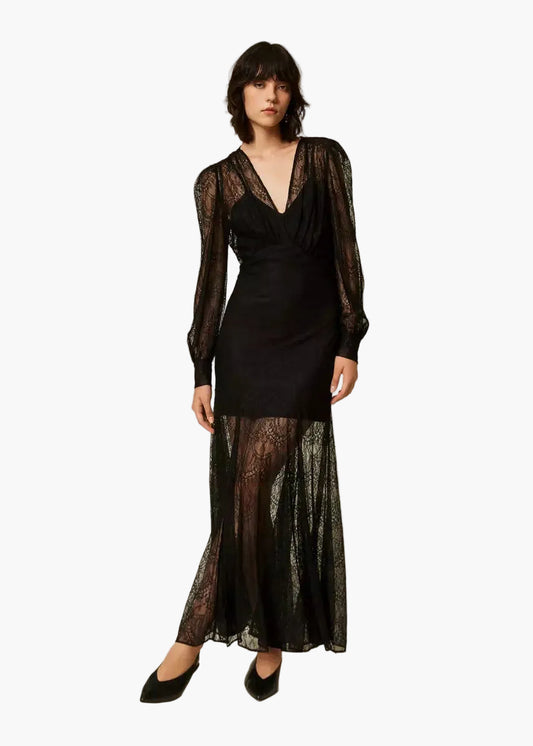 TWINSET ABITO LUNGO IN PIZZO VALENCIENNES