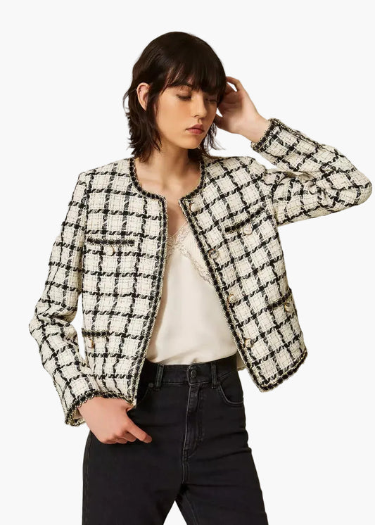 TWINSET GIACCA BOUCLÉ A FANTASIA CHECK