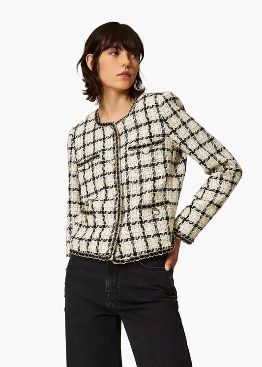 TWINSET GIACCA BOUCLÉ A FANTASIA CHECK