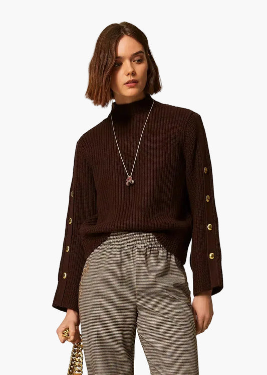 TWINSET MAGLIA CON BOTTONI IN METALLO