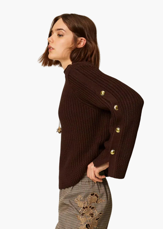 TWINSET MAGLIA CON BOTTONI IN METALLO
