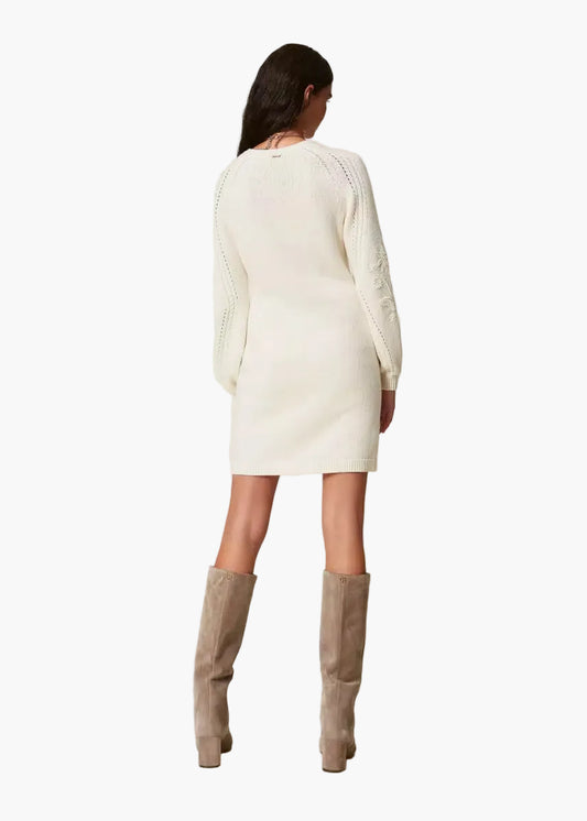 TWINSET ABITO CORTO IN MAGLIA CON RICAMO