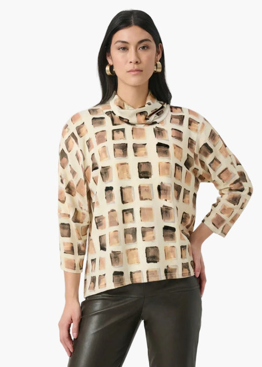 JOSEPH RIBKOFF MAGLIA IN LUREX CON STAMPA ASTRATTA