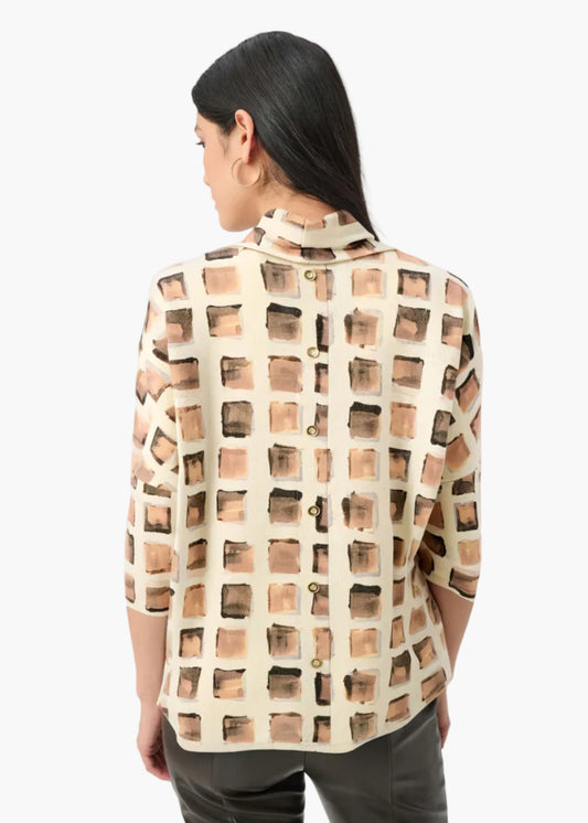 JOSEPH RIBKOFF MAGLIA IN LUREX CON STAMPA ASTRATTA