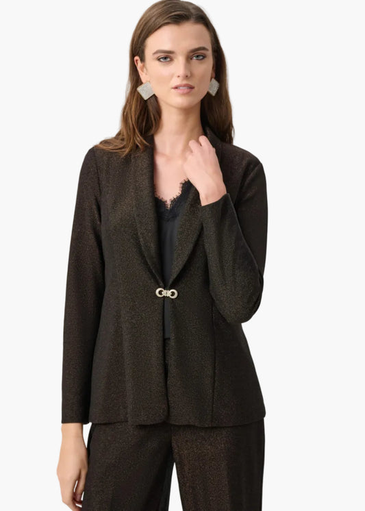 JOSEPH RIBKOFF BLAZER ADERENTE CON COLLO A SCIALLE IN MAGLIA SCINTILLANTE