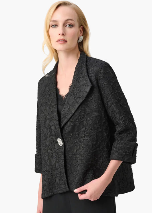 JOSEPH RIBKOFF GIACCA A TRAPEZIO CON COLLETTO A REVERS IN LUREX