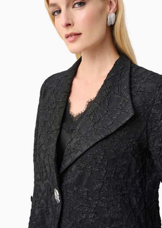 JOSEPH RIBKOFF GIACCA A TRAPEZIO CON COLLETTO A REVERS IN LUREX