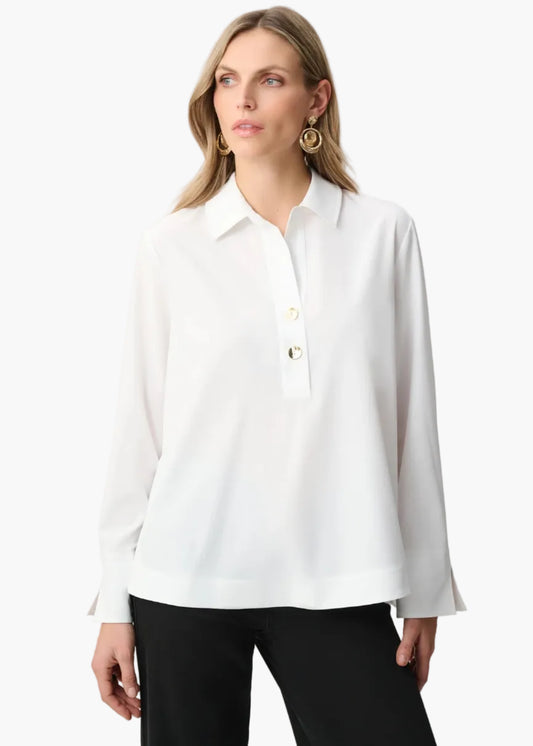 JOSEPH RIBKOFF TOP IN POPELINE CON BOTTONI SUL RETRO