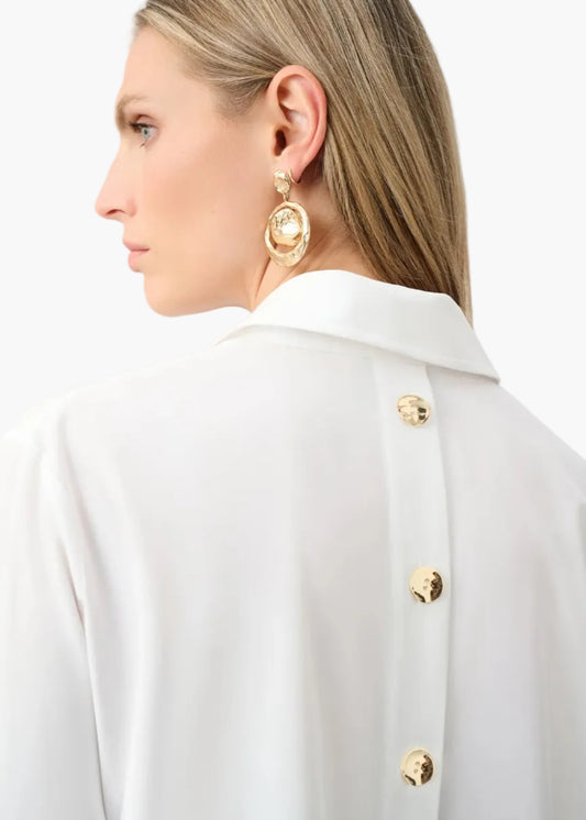 JOSEPH RIBKOFF TOP IN POPELINE CON BOTTONI SUL RETRO