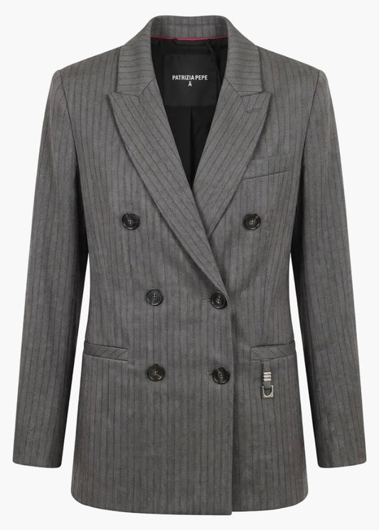 PATRIZIA PEPE BLAZER DOPPIOPETTO GESSATO