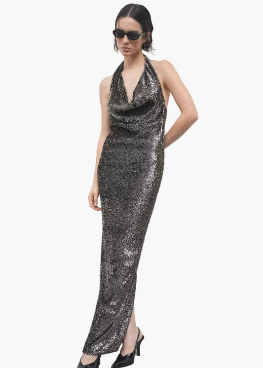 PATRIZIA PEPE ABITO LUNGO CON PAILLETTES