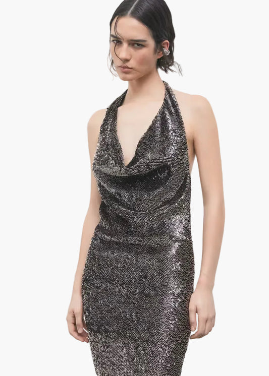 PATRIZIA PEPE ABITO LUNGO CON PAILLETTES