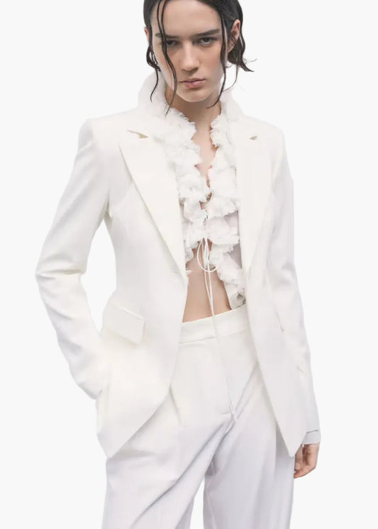PATRIZIA PEPE CAMICIA TRASPARENTE IN VISCOSA CON ROUCHES