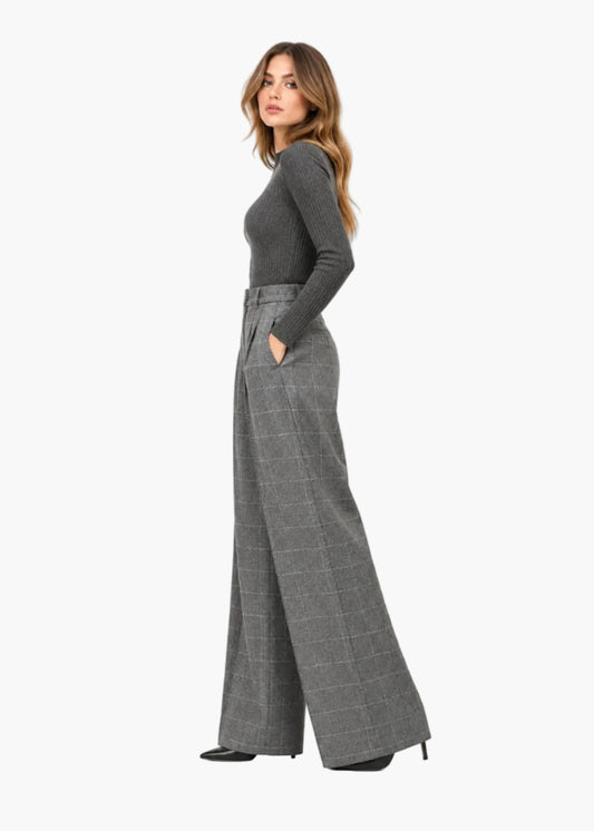 Prince of Wales fabric palazzo trousers | Icona