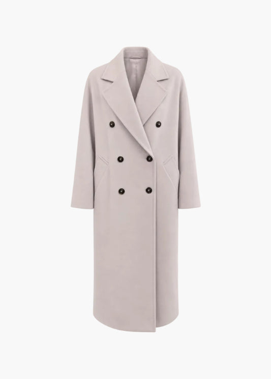 Double-breasted coat with peak lapels | White Wise