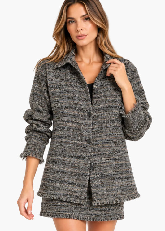 Camicia in tessuto bouclé multicolor | Icona