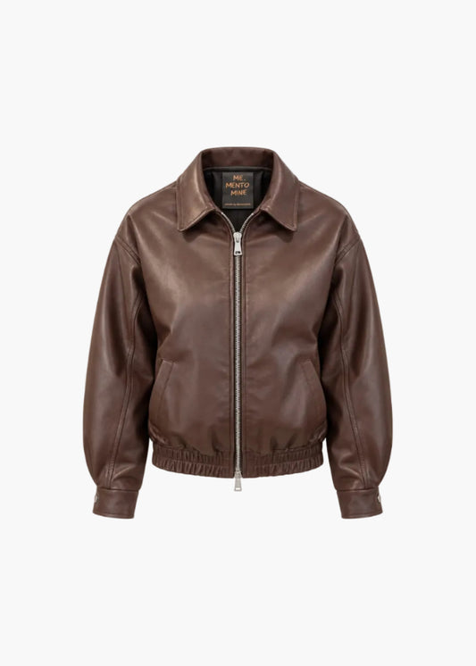Genuine leather blouson jacket | me.mento.mine