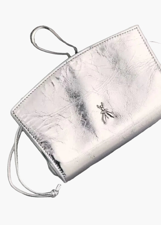 PATRIZIA PEPE POCHETTE MINI IN PELLE LAMINATA