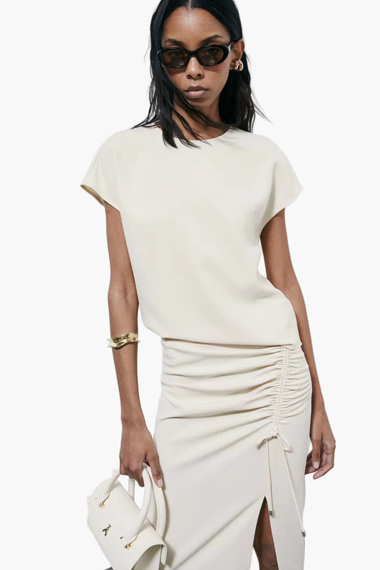 PATRIZIA PEPE BLUSA FLUIDA SMANICATA