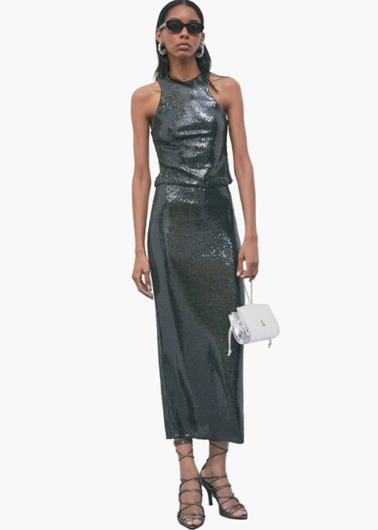 PATRIZIA PEPE GONNA LUNGA CON PAILLETTES IN TULLE