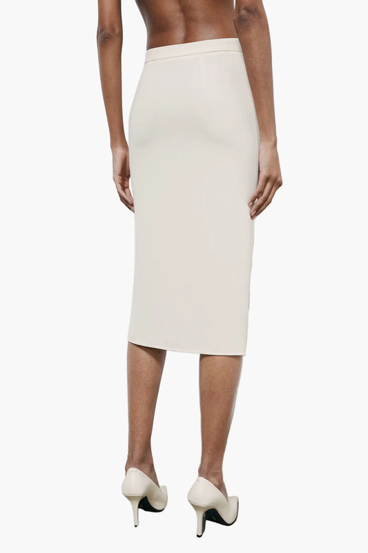 PATRIZIA PEPE GONNA MIDI IN TWILL CON ARRICCIO