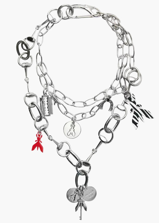 PATRIZIA PEPE COLLANA BLACK HORSE CON CHARMS