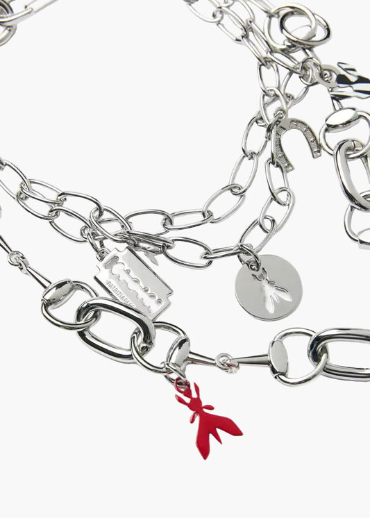 PATRIZIA PEPE COLLANA BLACK HORSE CON CHARMS