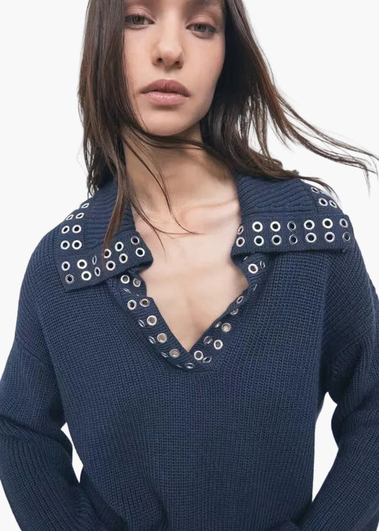 PATRIZIA PEPE MAGLIA IN MISTO LANA CON BORCHIE