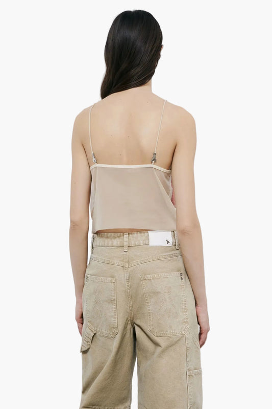 PATRIZIA PEPE TOP IN TULLE CON STRASS