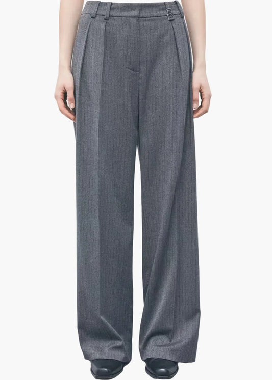 PATRIZIA PEPE PANTALONI SARTORIALI WIDE LEG GESSATI