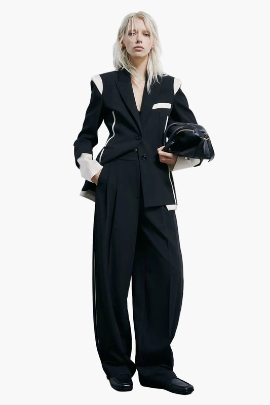 PATRIZIA PEPE PANTALONI PALAZZO CON INSSERTI IN RASO