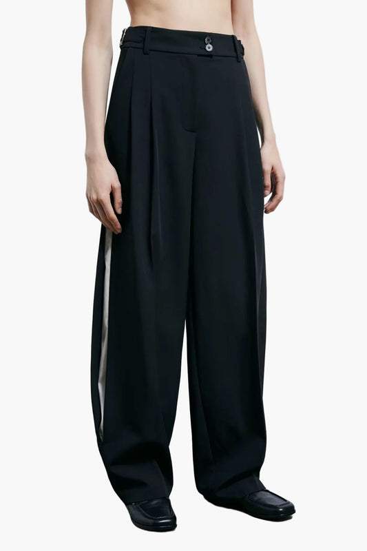 PATRIZIA PEPE PANTALONI PALAZZO CON INSSERTI IN RASO