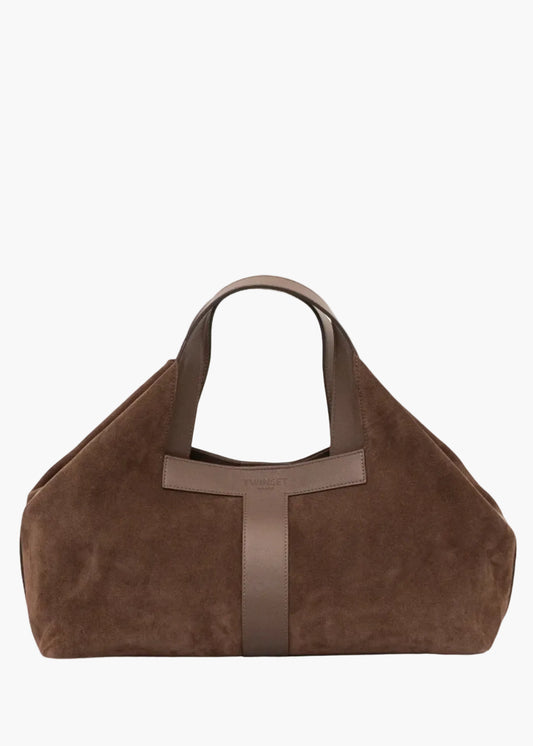 TWINSET BORSA SHOPPER IN CAMOSCIO