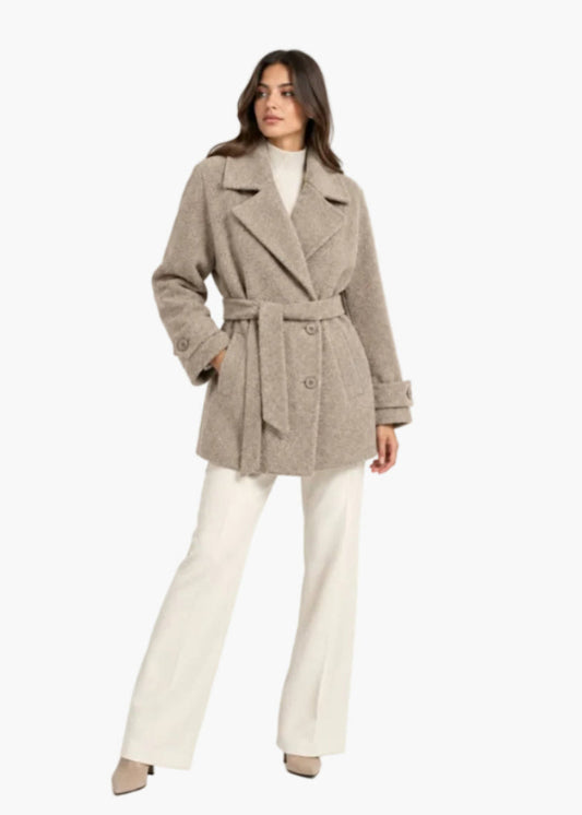 Cappotto corto con cintura | Icona