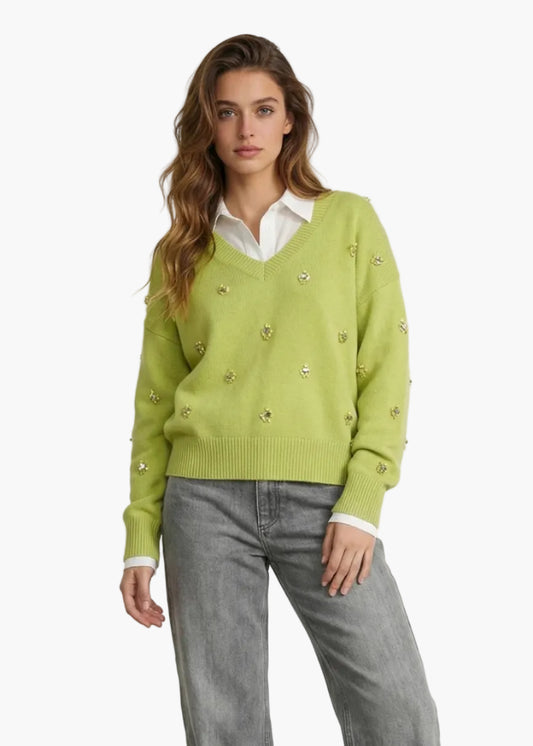 JIJIL MAGLIA CON APPLICAZIONI ALL-OVER
