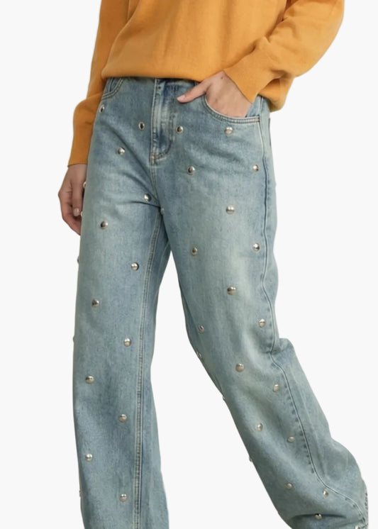 JIJIL JEANS CON BORCHIE ALL-OVER