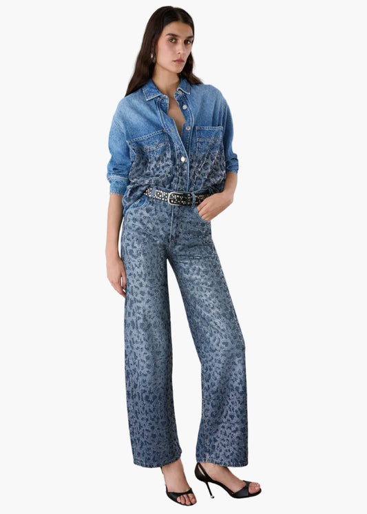 LIU·JO JEANS STRAIGHT CON STRASS ANIMALIER