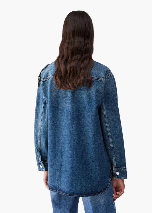 LIU·JO OVERSHIRT IN DENIM CON RICAMO GIOIELLO