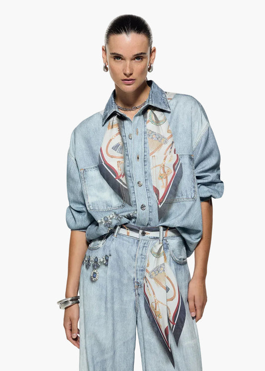 LIU·JO CAMICIA IN DENIM CON STAMPA DIGITALE - THE GIGI HADID EDIT
