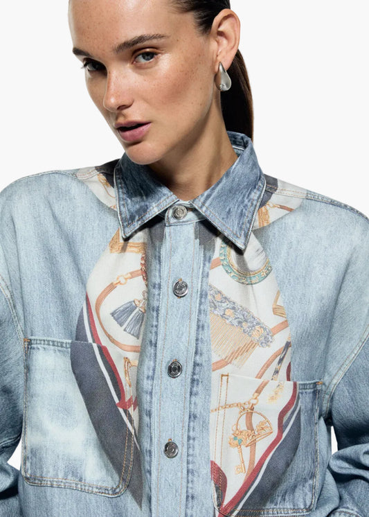 LIU·JO CAMICIA IN DENIM CON STAMPA DIGITALE - THE GIGI HADID EDIT