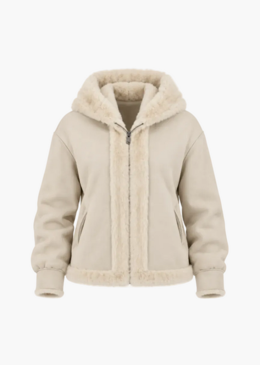 Reversible Short Faux Fur with Hood | Tavus