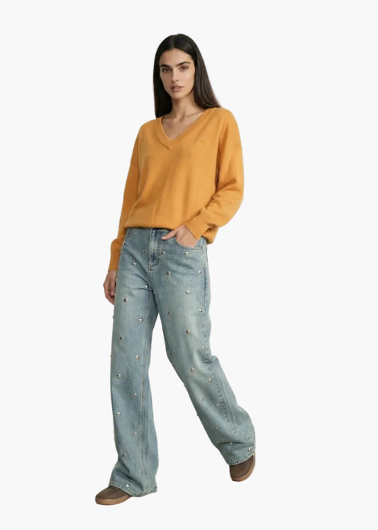 JIJIL JEANS CON BORCHIE ALL-OVER
