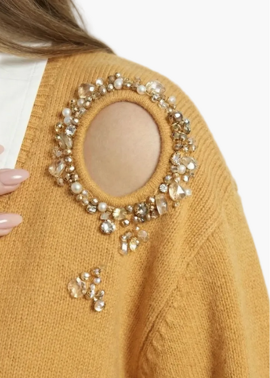 JIJIL CARDIGAN IN MAGLIA CON DETTAGLI GIOIELLO CUT-OUT