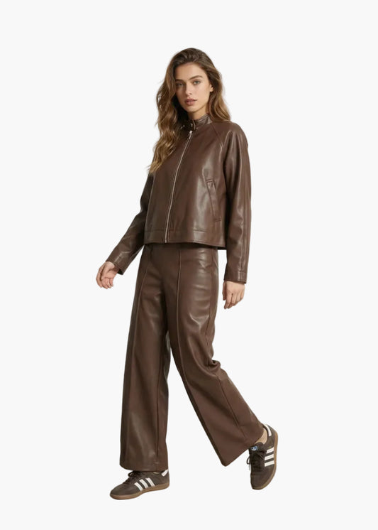 JIJIL PANTALONE IN ECOPELLE